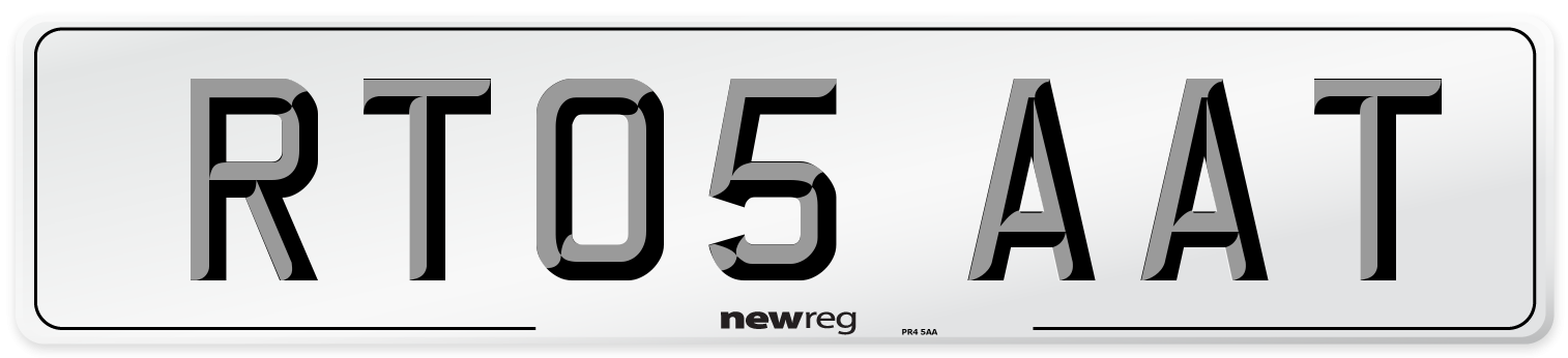RT05 AAT Number Plate from New Reg